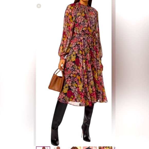 Polo Ralph Lauren- Women’s Floral Tie Neck Maxi Dress- Size 14 - Picture 1 of 13